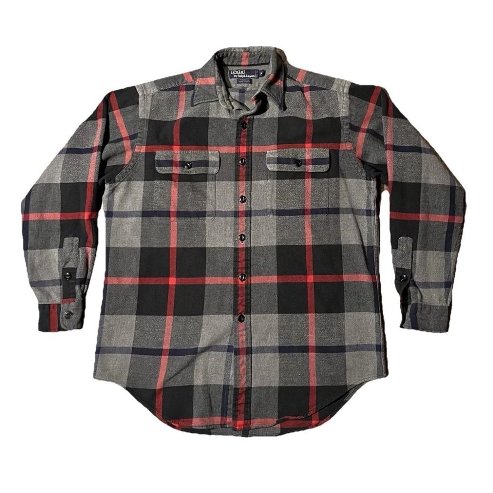 Polo Ralph Lauren Touring Flannel Cotton Plaid Men’s Medium Long Sleeve Pockets